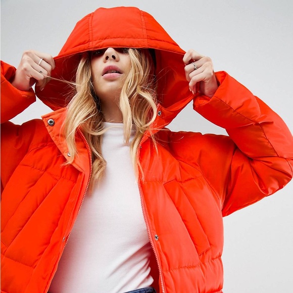 ASOS women’s winter jacket in neon Orange size 14 (XL) - Picture 4 of 11